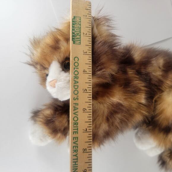 Long Hair Cat Plush Stuffed Animal 13" Laying Brown Realistic Kitty TY Jumbles - Picture 5 of 16